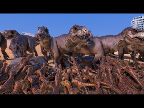 500 velociraptors vs 30 T-Rex Intense Dino on Dino Action - UEBS Ultimate Epic Battle Simulator