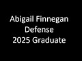 Abigail Finnegan, Defense, 2025 Graduate