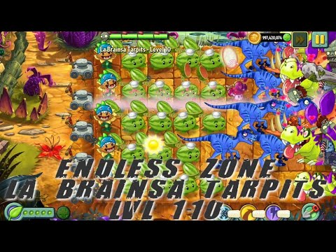 Plants vs Zombies 2 - Jurassic Marsh | Endless Zone All Max Level Plants Test Level 1 - 10