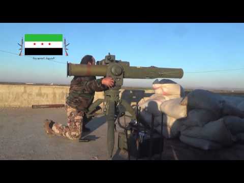 استهداف وتدمير مدفع 57 بصاروخ تاو من قبل فرقة فجر الإسلام على تلة حمد في ريف درعا