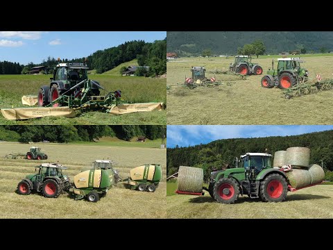 Heuernte mit KRONE Grünlandtechnik & FENDT | Reiterhof Weiss | Highland Easycut Vendro Swadro | AGCO