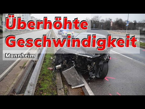Mannheim: BMW kracht mit überhöhter Geschwindigkeit auf der B38 in Leitplanke