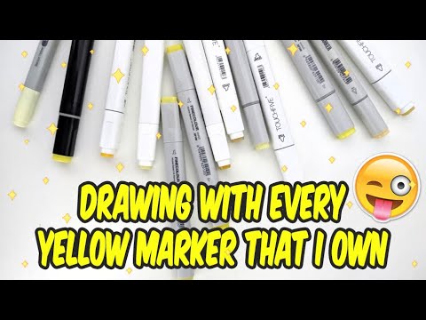 Drawing With Every YELLOW MARKER I OWN | Art Collab with @WeblightDreams