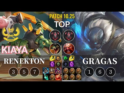 GAM Kiaya Renekton vs Gragas Top - KR Patch 10.25