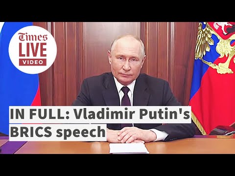 Vladimir Putin receives loud cheer at BRICS before his pre recorded speech is played to audience