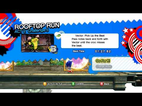 Sonic Generations (Request Video) Green Hill Act 1 Under a Minute and Vector's Rooftop Run Challenge