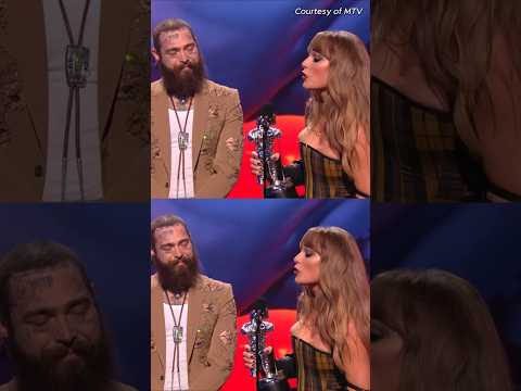 #PostMalone never forgets to be polite to #TaylorSwift. 🥹 (🎥: Courtesy of MTV) #shorts