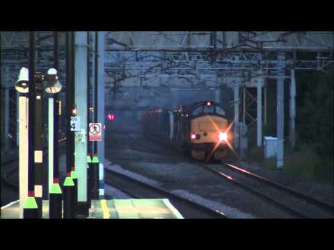 37218 and 37606 passing Acton Bridge with 4S47 Daventry - Coatbridge. 01/07/13.