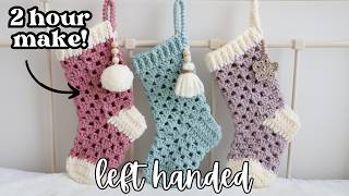 LEFT HANDED CROCHET: How to Crochet a Granny Stocking