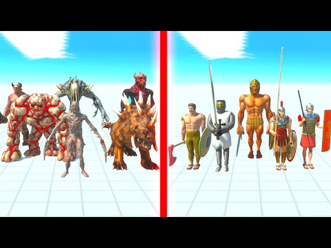 INFERNALS Team vs ANCIENT HUMANS Team - Animal Revolt Battle Simulator ARBS