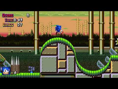 Mecha Green Hill Act 1 Gameplay | Sonic Hysteria Fan-Made (ATOH) | FT. @Sonic_Zone