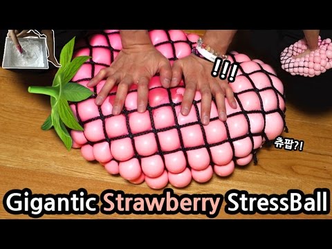 DIY Gigantic Strawberry Stress Ball!!! How to Make Slime CHU