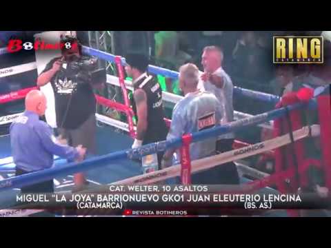 Cat  Welter, 10 asaltos, Miguel “La Joya” Barrionuevo GKO1 a Juan Eleuterio Lencina  (Bs. As.).