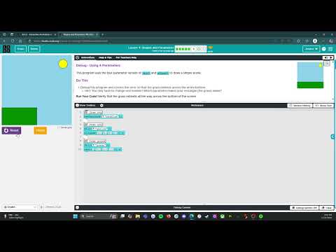 Code.org - CS Discoveries - Unit 3: Interactive Animations & Games: Lesson 4: Level 6
