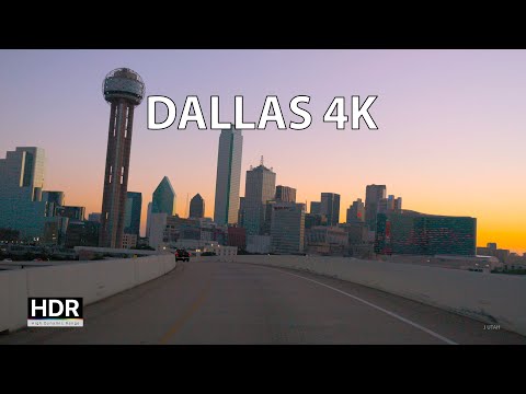 Texas Sunrise - Dallas 4K - Driving Downtown