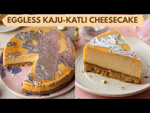 EGGLESS KAJU- KATLI CHEESECAKE | NO EGGS, BAKED CHEESECAKE FOR DIWALI Celebrate#WithMe #YTFAMFEST