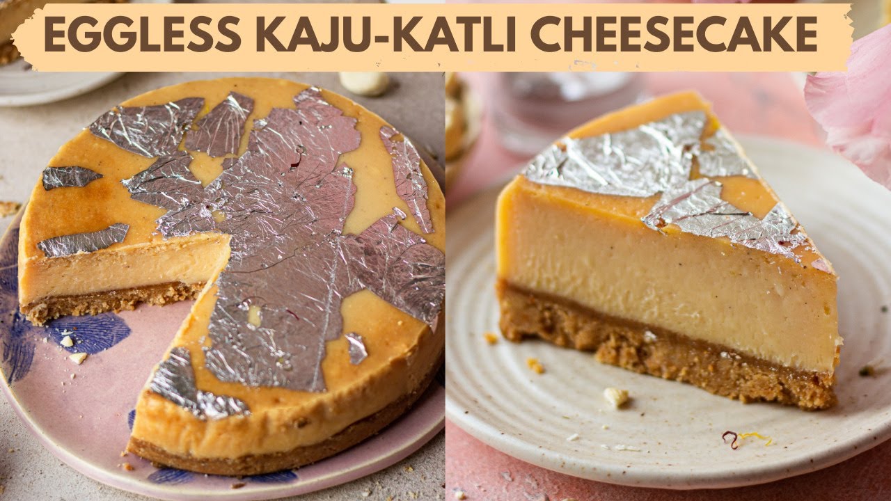 EGGLESS KAJU- KATLI CHEESECAKE | NO EGGS, BAKED CHEESECAKE FOR DIWALI Celebrate#WithMe #YTFAMFEST