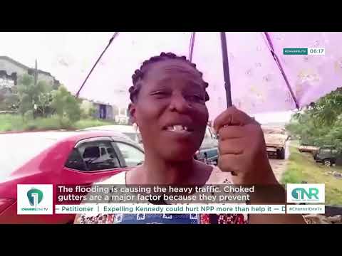 Heavy Flooding Causes Massive Gridlock on Cape Coast Highway