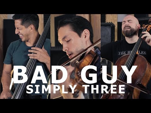 Bad Guy - Billie Eilish (violin/cello/bass cover) - Simply Three | STUDIO SESSIONS Video