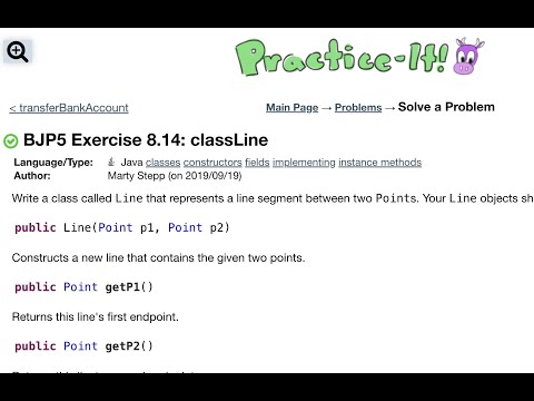 Java Practice It Exercise 8 14 Classline Classes Constructors Fields Instance Methods
