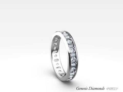 Channel Set Baguette & Round Diamond Eternity Ring