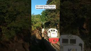 Download lagu KA Lokal Garut Cibatuan di Tarik Lok CC 201 diantara tebing mp3