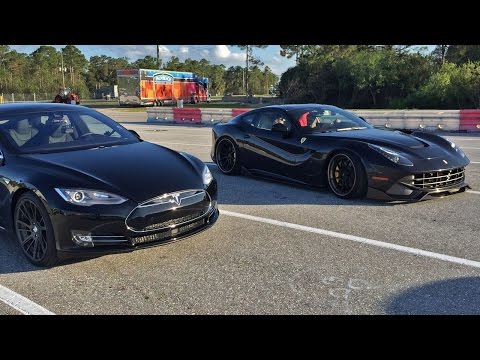 #видео дня | Способен ли Tesla Model S P85D утереть нос Ferrari F12berlinetta? Фото.