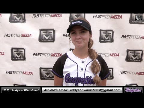 2026 Addyson Wilmshurst 3.29 GPA Outfielder & 2nd Base Softball Recruiting Skills Video Ca Grapettes