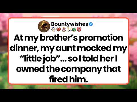 At my brother’s promotion, my aunt mocked my job. I said, “I bought the company that fired him.”