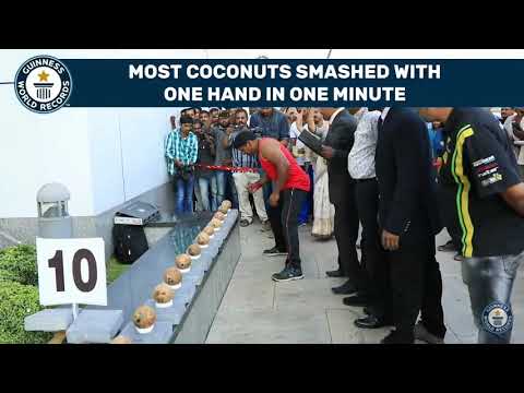 The most coconut smashed in one minute