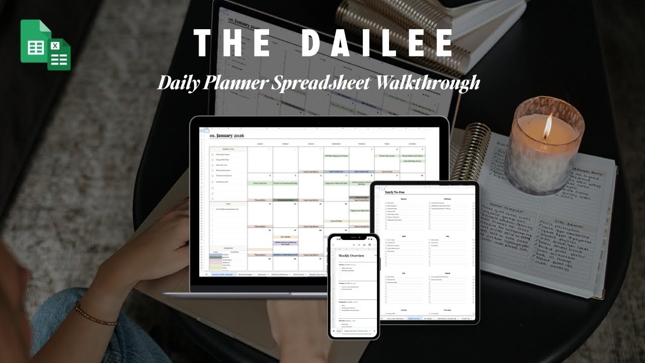 Daily Planner Spreadsheet Walkthrough | The Dailee