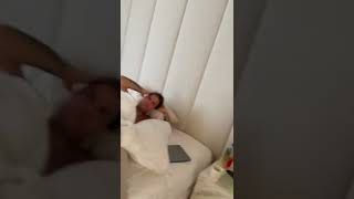 Robbie Williams was not so happy when he got his wake up call this morning