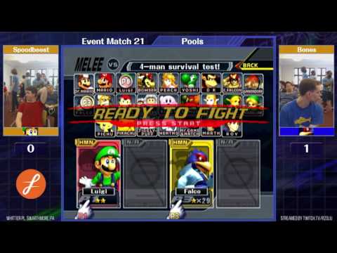 Event Match 21: Spoodbeest (Luigi) vs Bones (Falco) - Pools