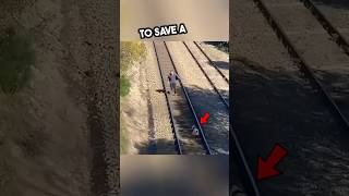 He risked everything to save the dog from the train ❤️ #shorts