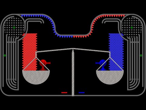 Castle Destruction on the Scale - Marble Race in Algodoo