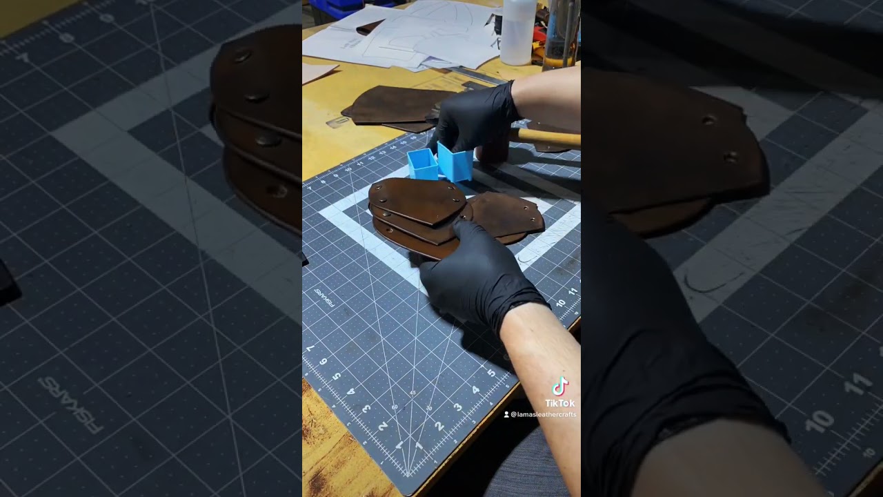 Making Dragon Scale Bracers #leather #leatherarmor #cosplay #dragon #scales #leathercraft
