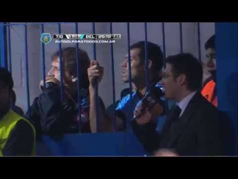 Expulsión y tras las rejas. Tigre 1 - Belgrano 1. Fecha 17. Final 2014. Fútbol Para Todos.
