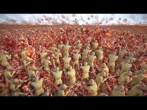 WW2 ARMY attacked by 12.00000 Zombies - Ultimate Epic Battle Simulator 2 | UEBS 2
