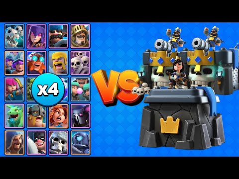 TORRES DE CORONAS vs TODAS LAS CARTAS X4 en 2vs2 | Clash Royale
