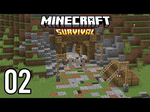 OUR MINING AREA! - Minecraft Survival with a Team - Part 2
