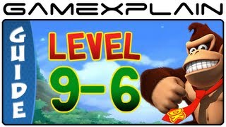 Donkey Kong Country Returns 3D: 9-6 Tar Ball Fall (Puzzle Pieces, KONG Letters Guide, Walkthrough)