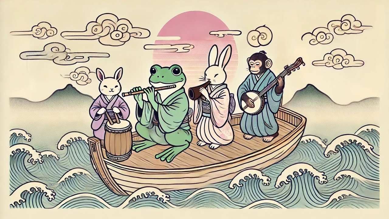 Shamisen 三味線 X Electric Guitar X Piano X Bass【桃太郎】 Relaxing Background Music for Studying or Work