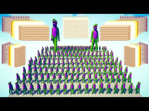 100x TYRANNOSAURUS REX + GIANTS vs 5x EVERY GOD - Totally Accurate Battle Simulator TABS