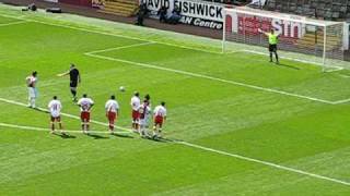 preview picture of video 'Burnley vs Bristol City at Turf Moor - Alexander takes the first penalty...'