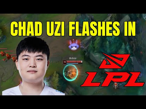 Chad Uzi flashes in to kill enemy adc (BLG vs IG)