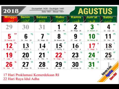 Bagaimana Cara - Melihat Kalender 2018, Perpaduan Kalender Hijriah dan Jawa