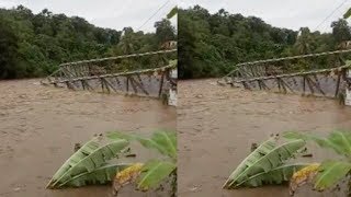 Detik-detik Jembatan Putus di Empat Lawang Diterjang Arus Sungai