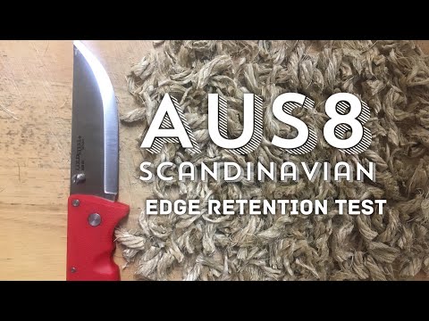 Edge Retention Test: AUS8 Scandi on Cold Steel Finn Wolf