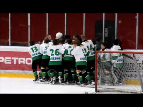 U-14 DP 23.3.2017 HD Mladi Jesenice - HK Olimpija 3:7, veselje in himna ob koncu