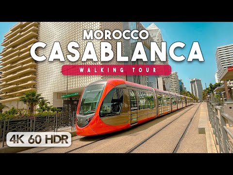 Casablanca, Morocco Walking Tour - Anfa District - 4K 60FPS HDR